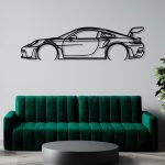 Porsche 911 992 GT3 RS Detailed Metal Wall Art Frame 1000MM